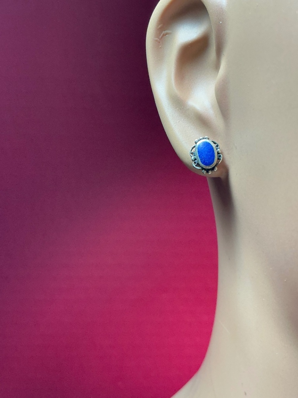 Sterling Silver Lapis Lazuli Stud Earrings